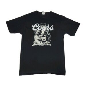 Coors Beer T Shirt Small Black Vintage Style Graphic Retro Brewery Logo Tee